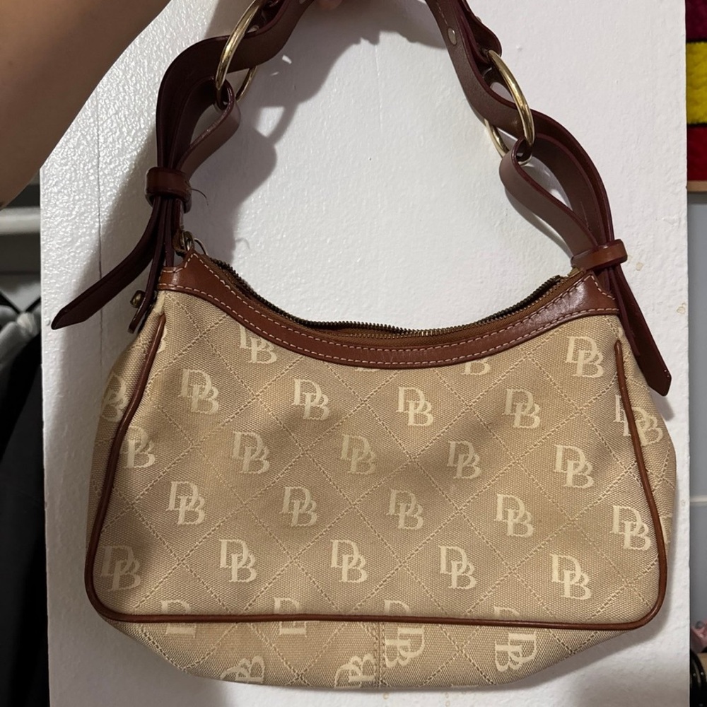 Dooney & Bourke Tan and Brown Shoulder Bag